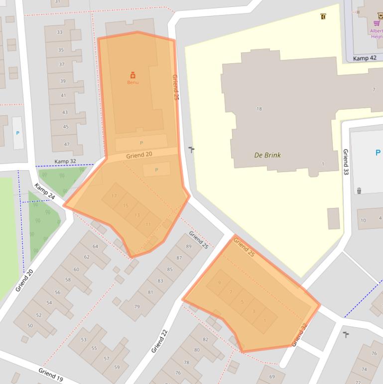 Kaart van postcodegebied 8225SB.