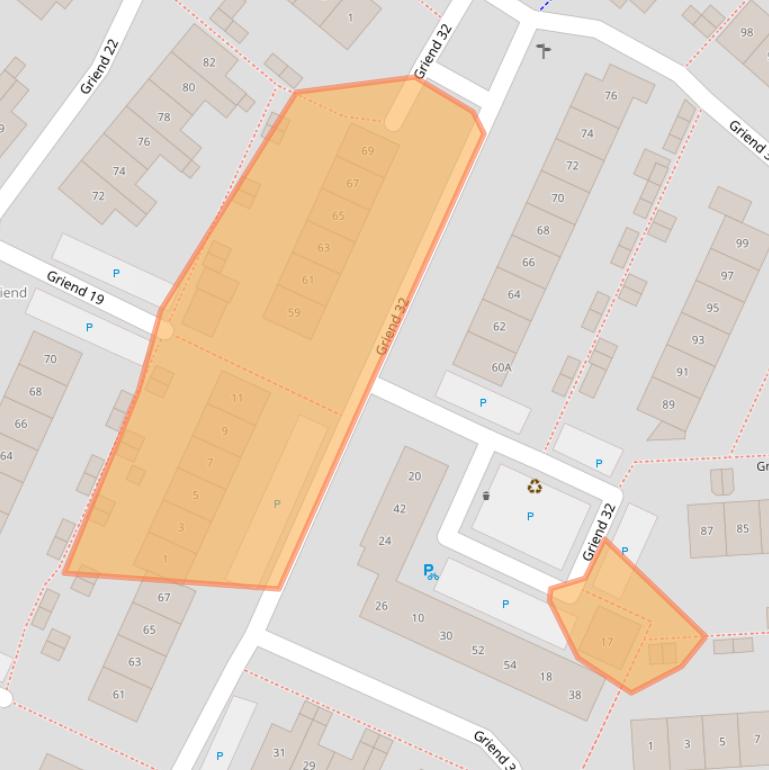 Kaart van postcodegebied 8225SW.
