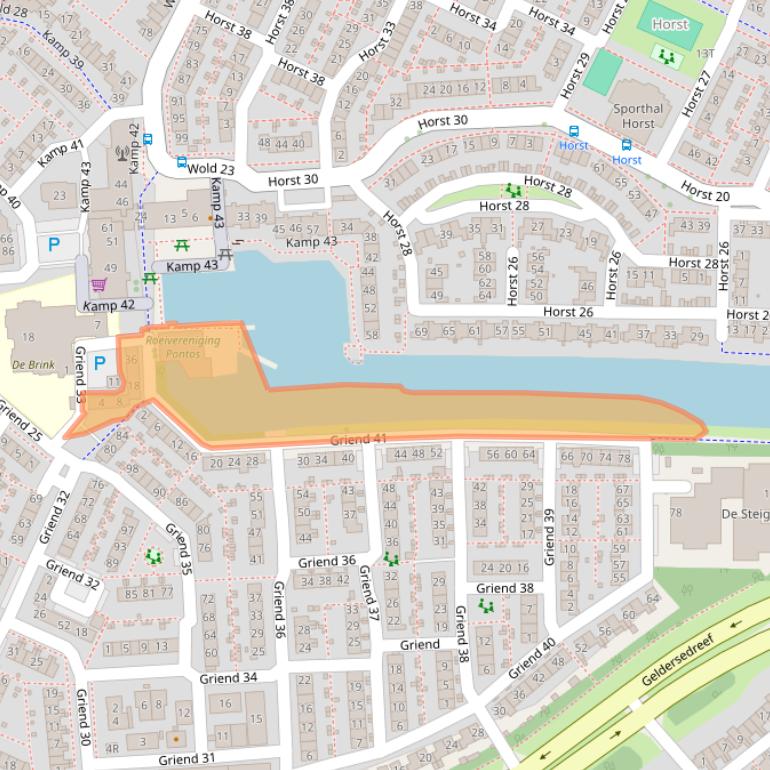 Kaart van postcodegebied 8225SZ.