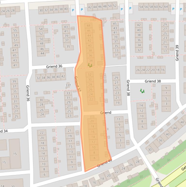 Kaart van postcodegebied 8225TJ.