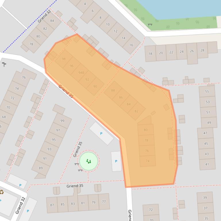 Kaart van postcodegebied 8225TK.