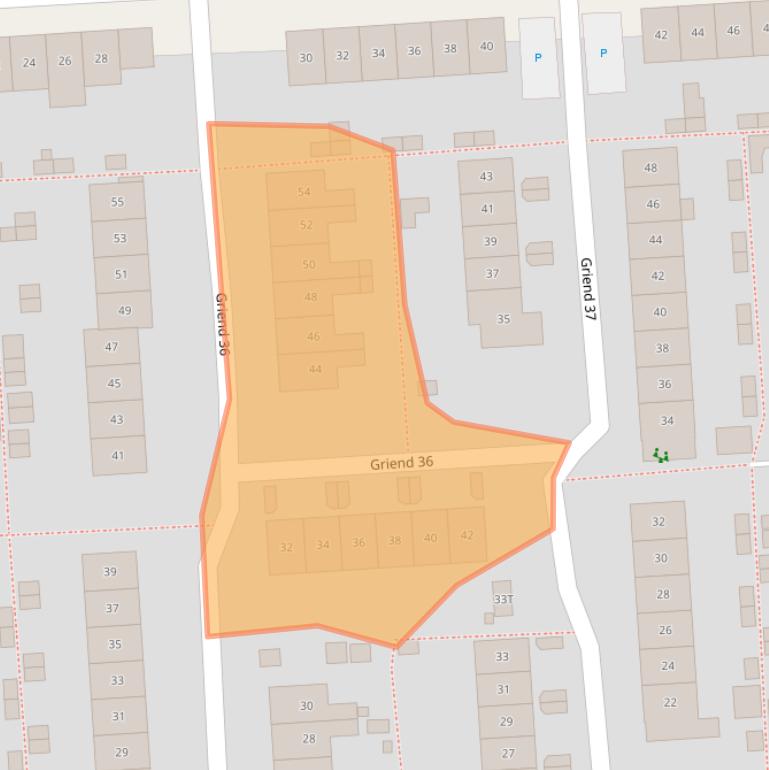 Kaart van postcodegebied 8225TP.