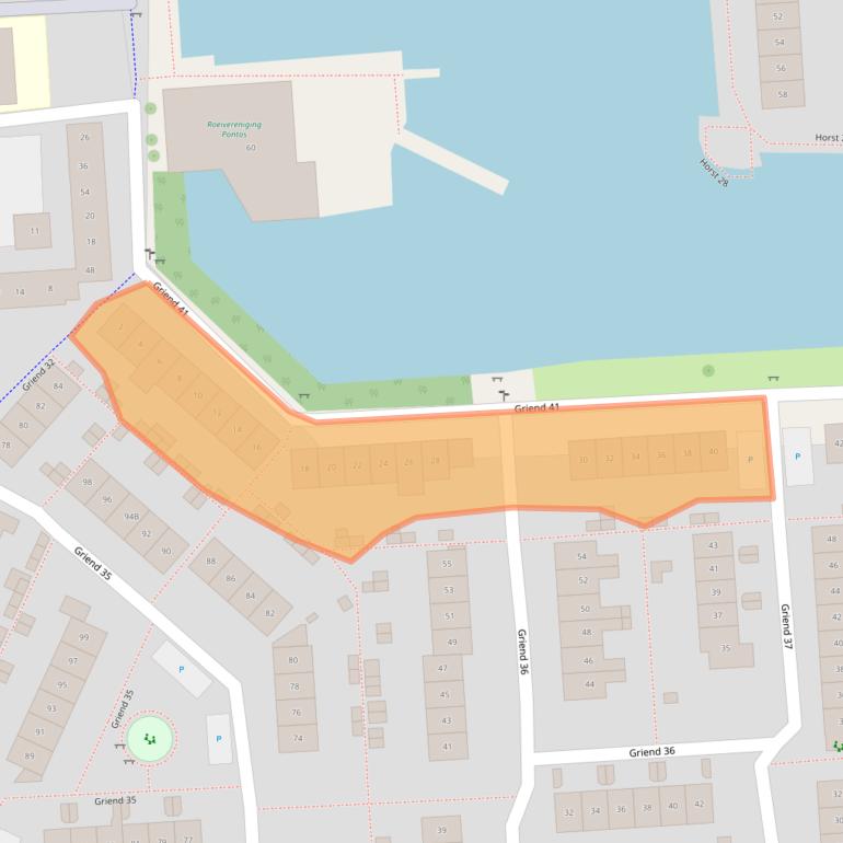 Kaart van postcodegebied 8225TT.