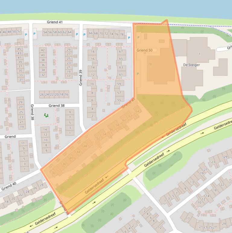 Kaart van postcodegebied 8225TX.