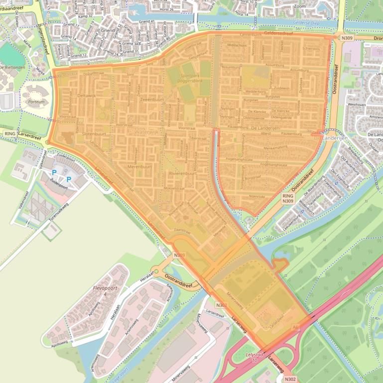 Kaart van postcodegebied 8226.
