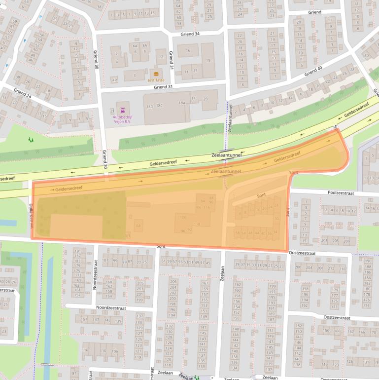 Kaart van postcodegebied 8226AB.
