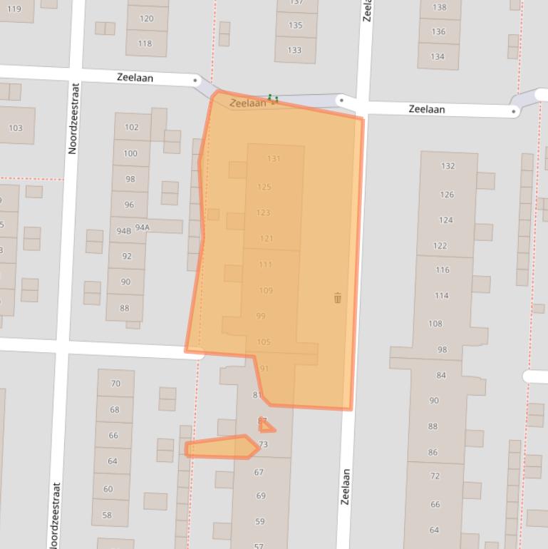 Kaart van postcodegebied 8226AX.