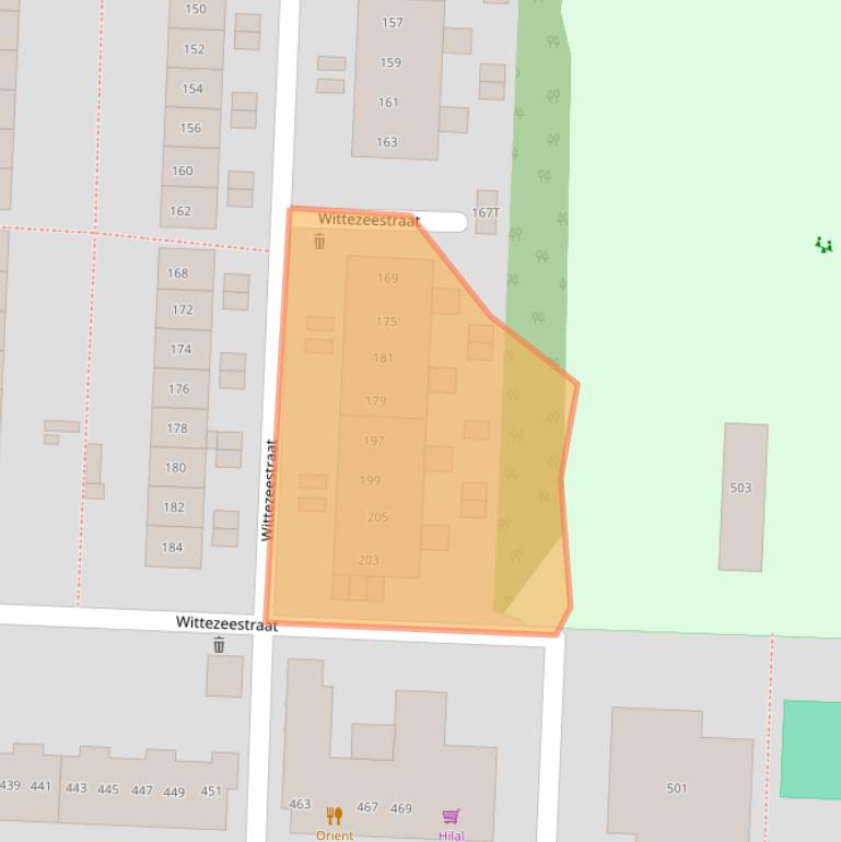 Kaart van postcodegebied 8226BV.