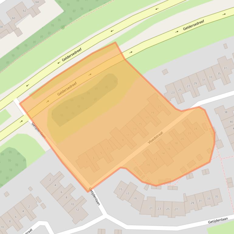 Kaart van postcodegebied 8226DH.