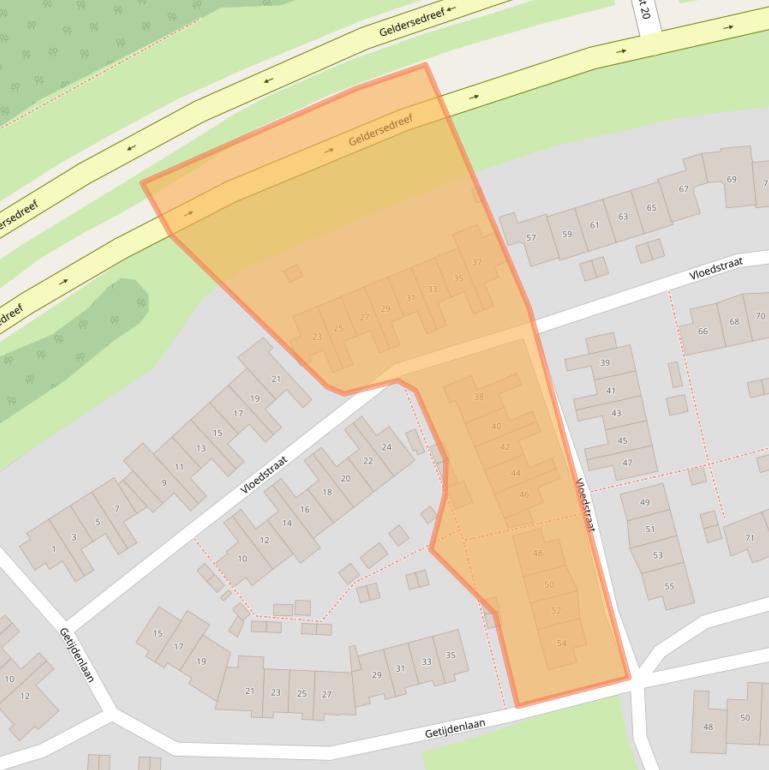 Kaart van postcodegebied 8226DJ.
