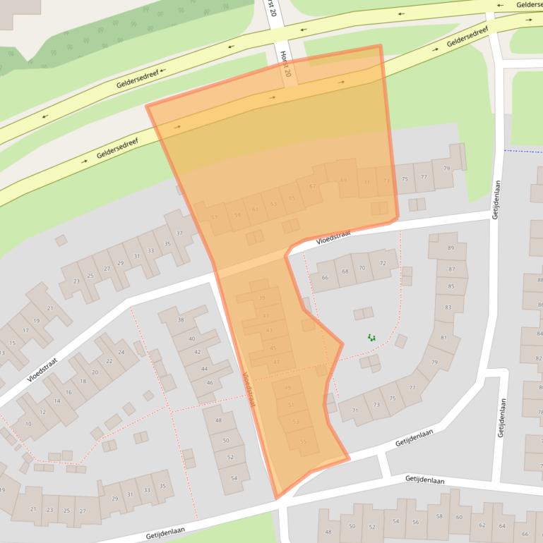 Kaart van postcodegebied 8226DK.