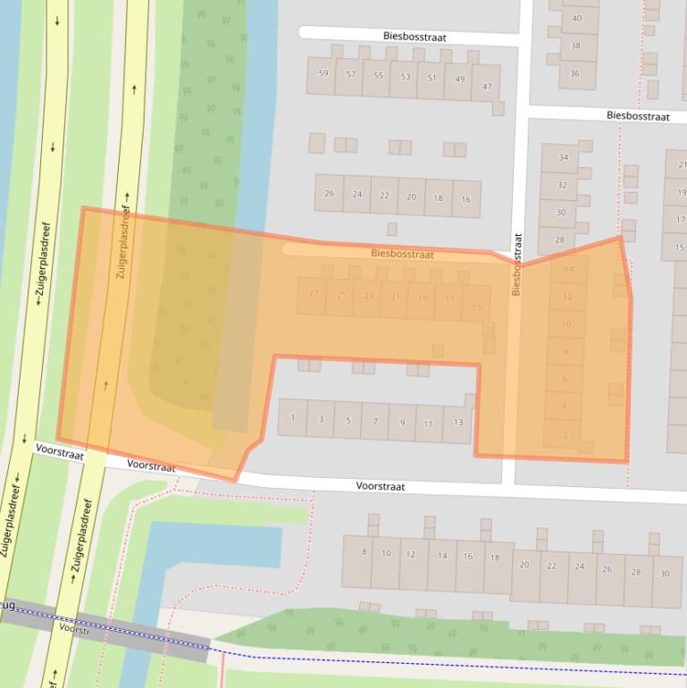 Kaart van postcodegebied 8226EA.