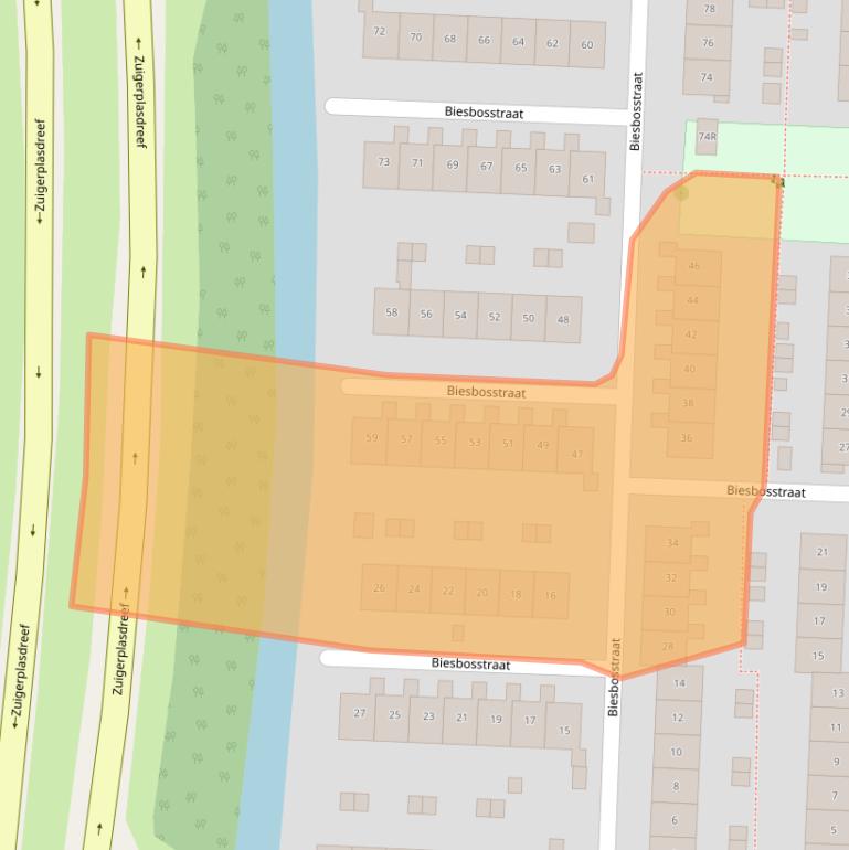 Kaart van postcodegebied 8226EB.