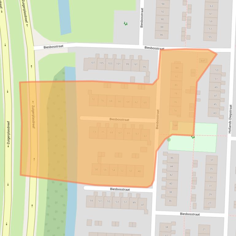 Kaart van postcodegebied 8226EC.
