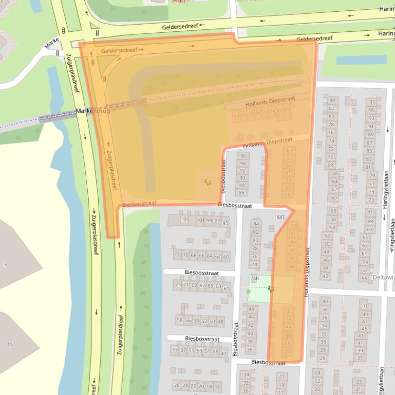 Kaart van postcodegebied 8226EG.