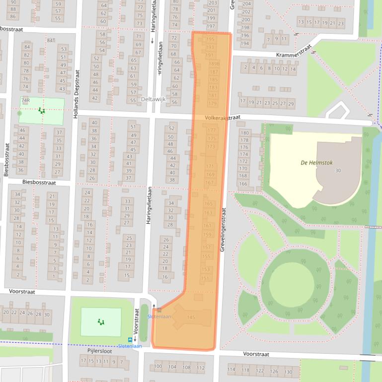 Kaart van postcodegebied 8226GD.