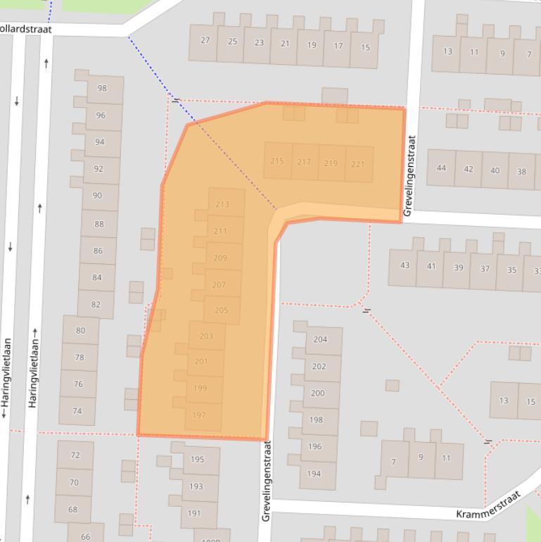 Kaart van postcodegebied 8226GE.