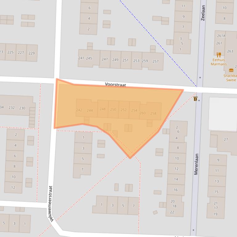 Kaart van postcodegebied 8226HE.