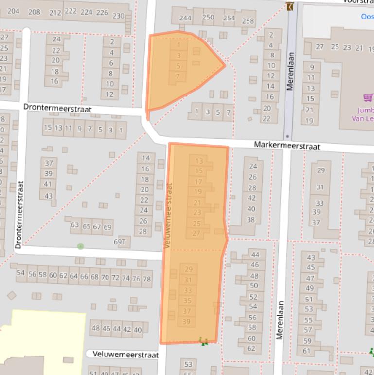 Kaart van postcodegebied 8226HN.