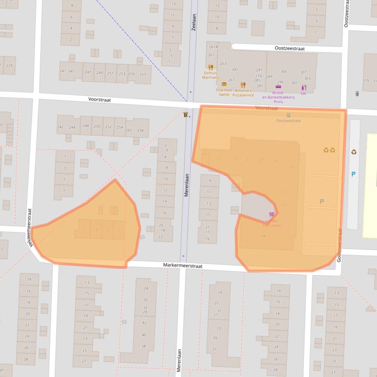 Kaart van postcodegebied 8226JZ.