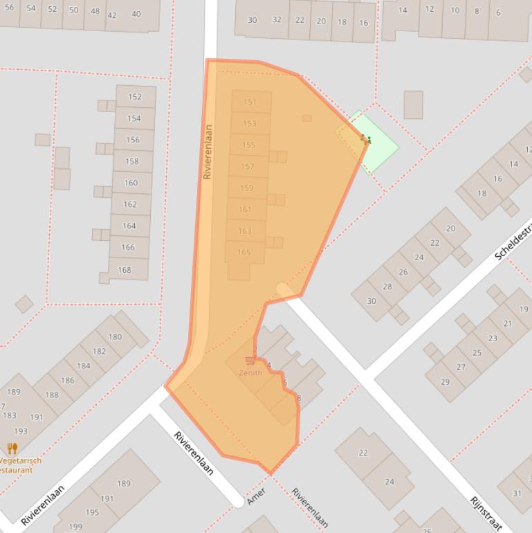 Kaart van postcodegebied 8226LE.