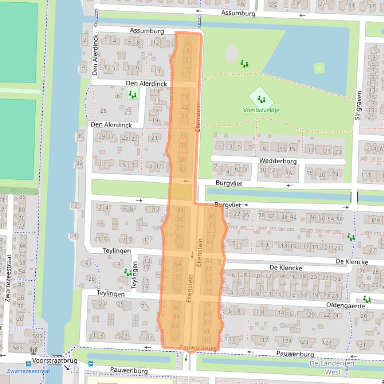 Kaart van postcodegebied 8226RH.