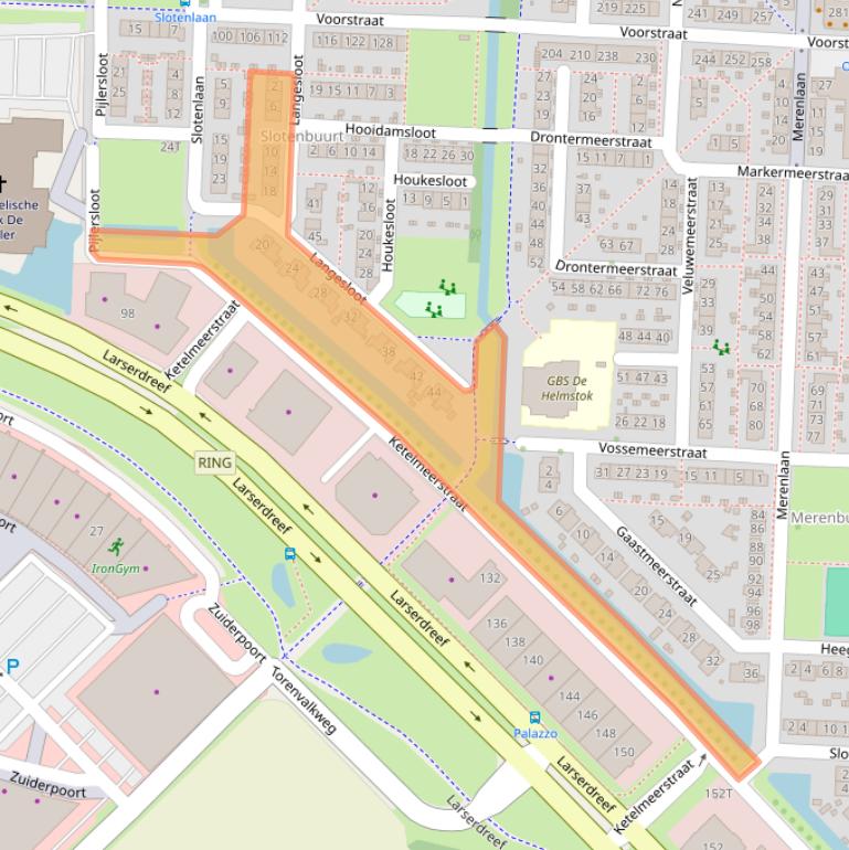 Kaart van postcodegebied 8226SG.