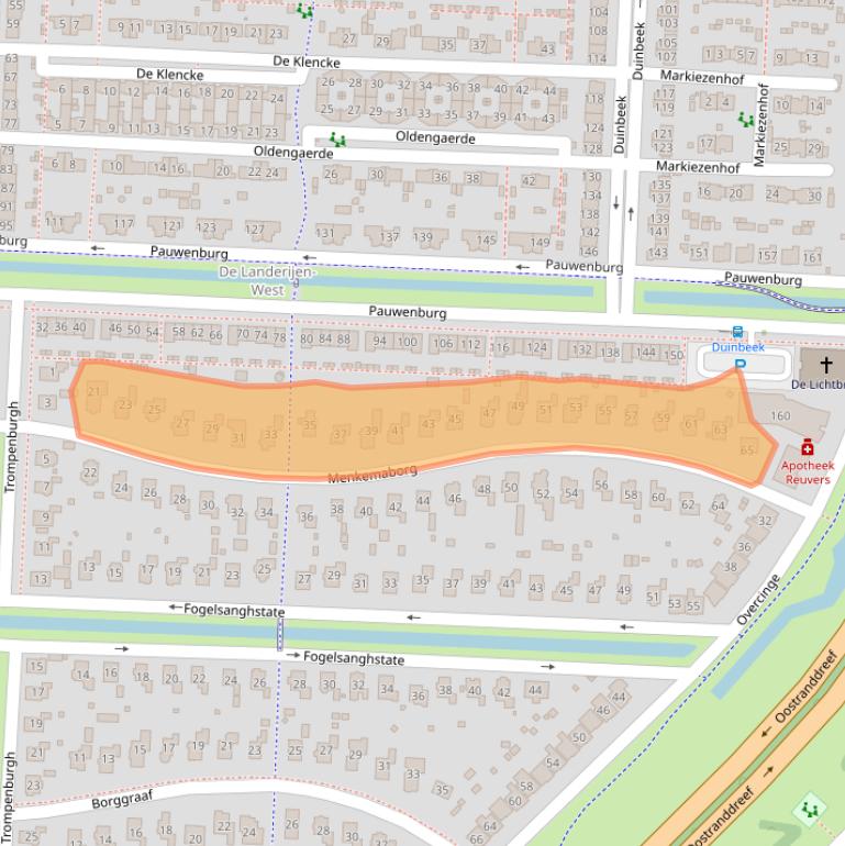 Kaart van postcodegebied 8226TB.
