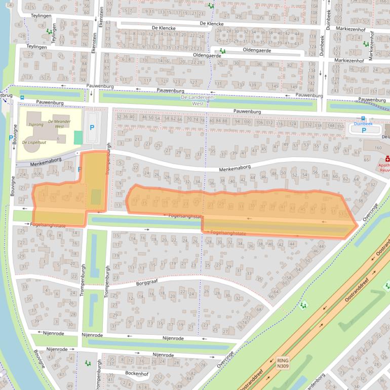 Kaart van postcodegebied 8226TD.