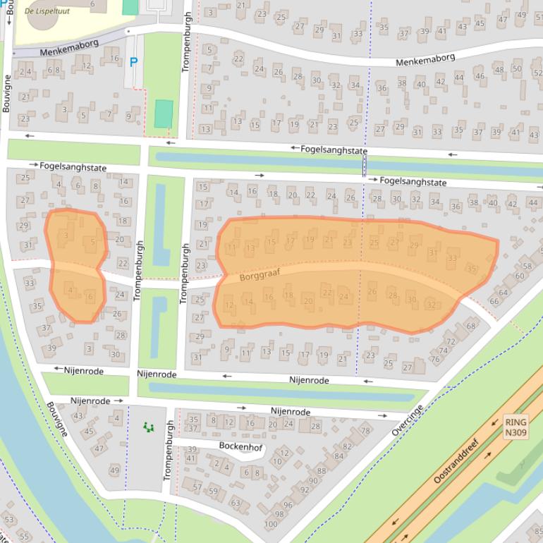 Kaart van postcodegebied 8226TG.
