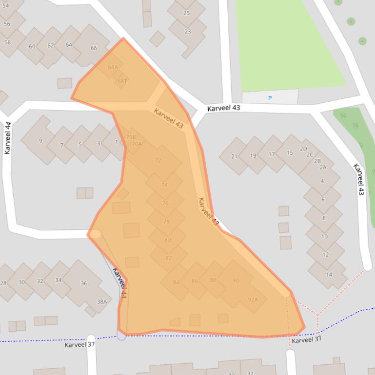 Kaart van postcodegebied 8231DT.