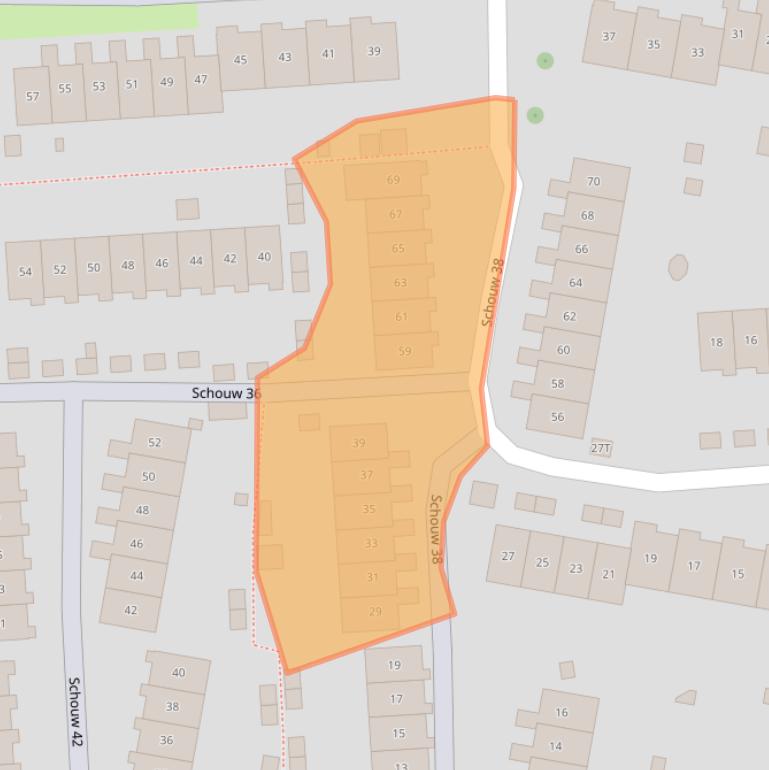 Kaart van postcodegebied 8232AD.