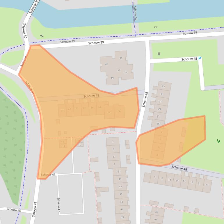 Kaart van postcodegebied 8232BC.