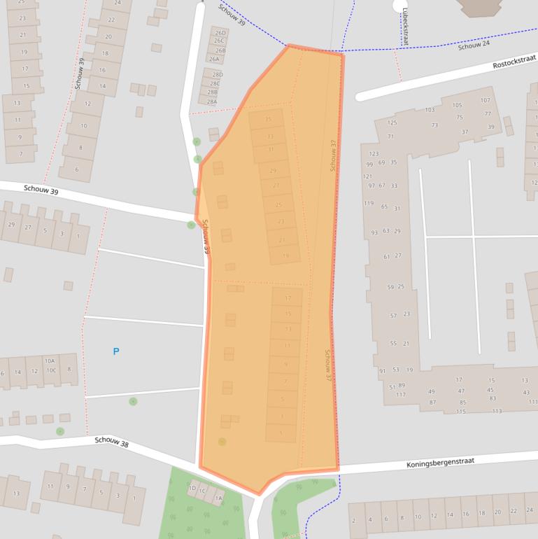 Kaart van postcodegebied 8232DK.
