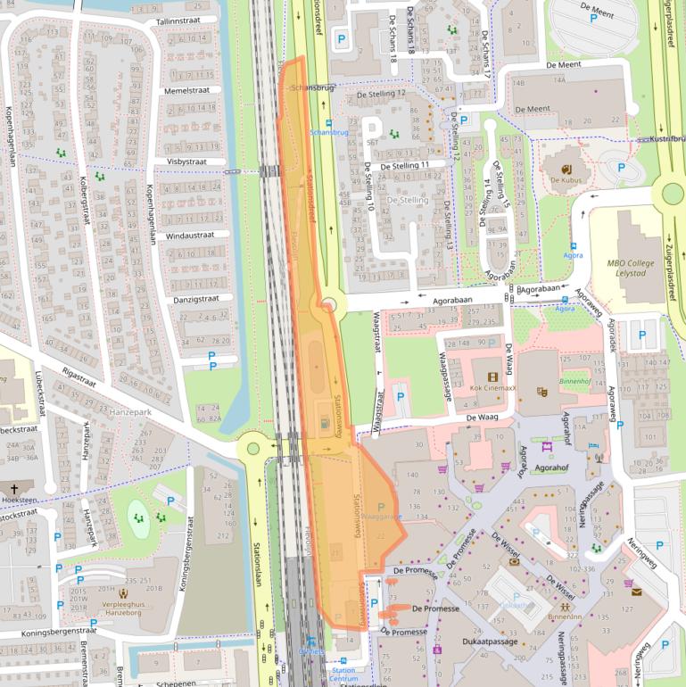 Kaart van postcodegebied 8232DN.