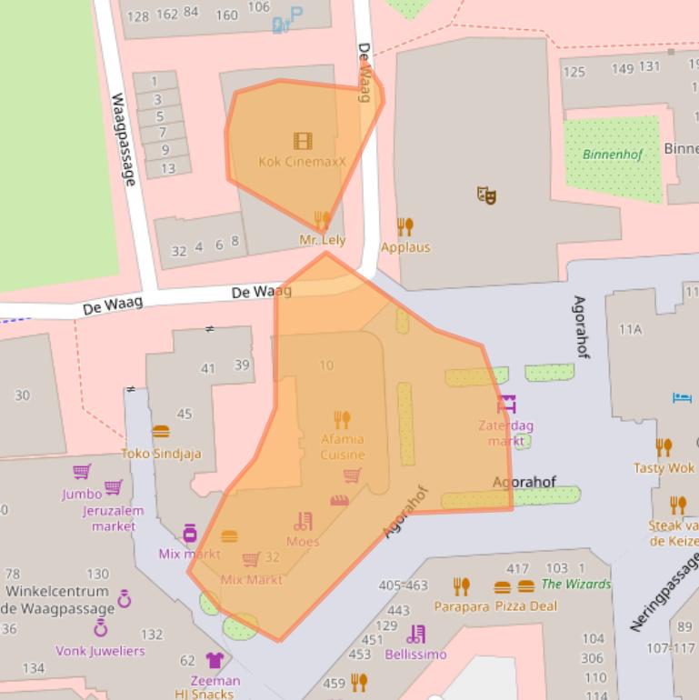 Kaart van postcodegebied 8232DX.