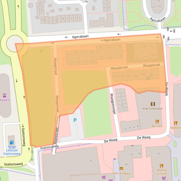 Kaart van postcodegebied 8232DZ.