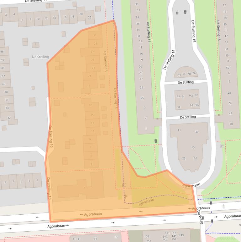 Kaart van postcodegebied 8232EJ.