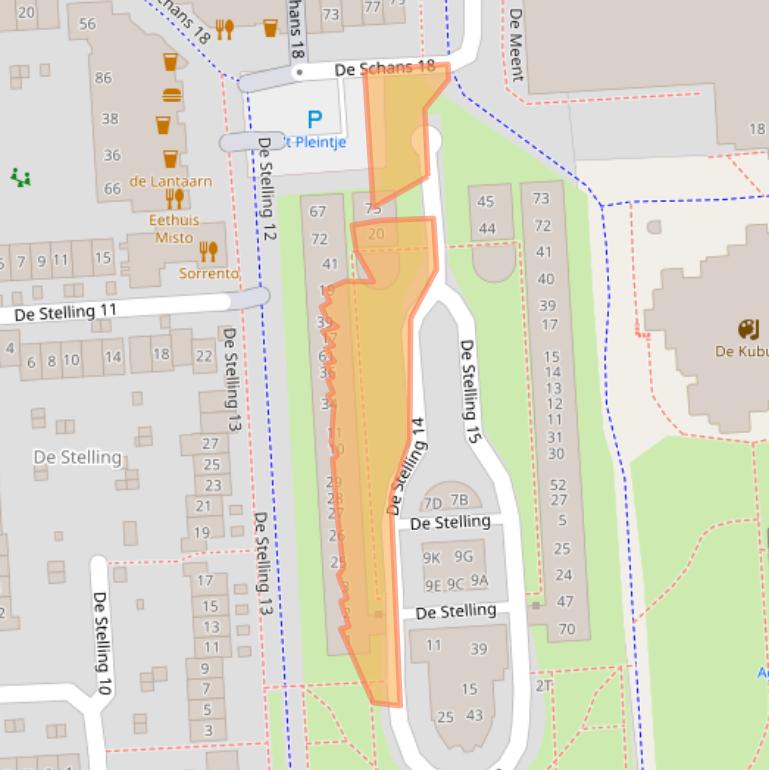 Kaart van postcodegebied 8232EK.