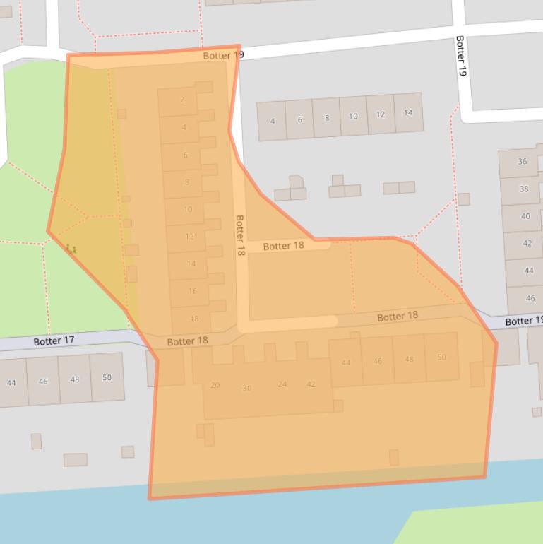 Kaart van postcodegebied 8232JJ.