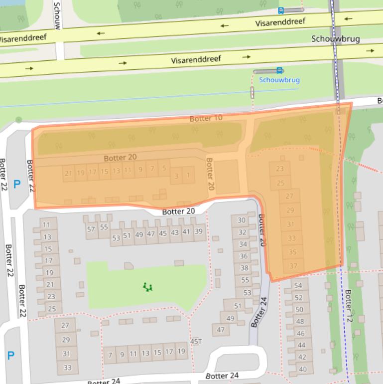 Kaart van postcodegebied 8232KA.