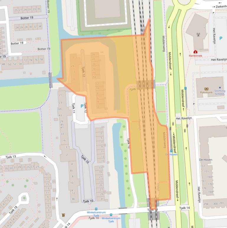 Kaart van postcodegebied 8232LG.
