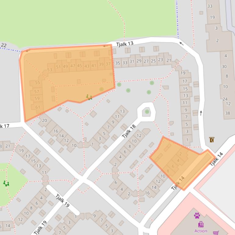 Kaart van postcodegebied 8232LJ.