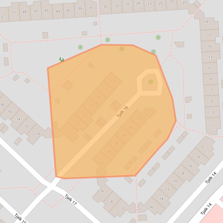 Kaart van postcodegebied 8232LM.