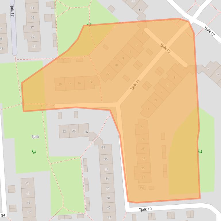 Kaart van postcodegebied 8232LN.