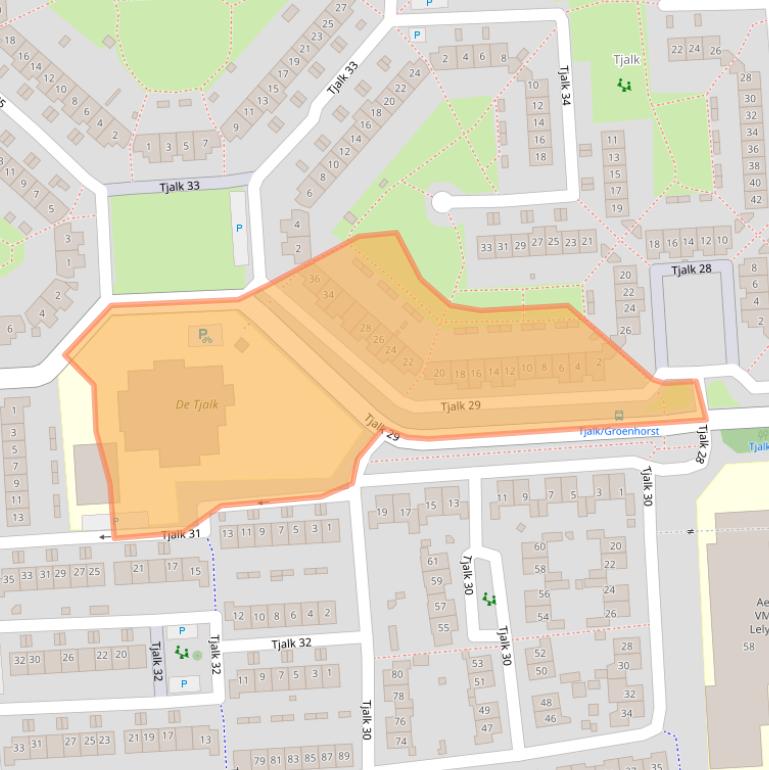 Kaart van postcodegebied 8232LT.