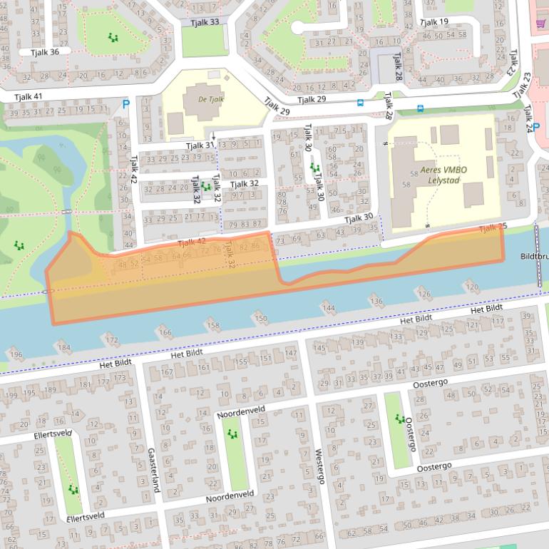 Kaart van postcodegebied 8232NB.