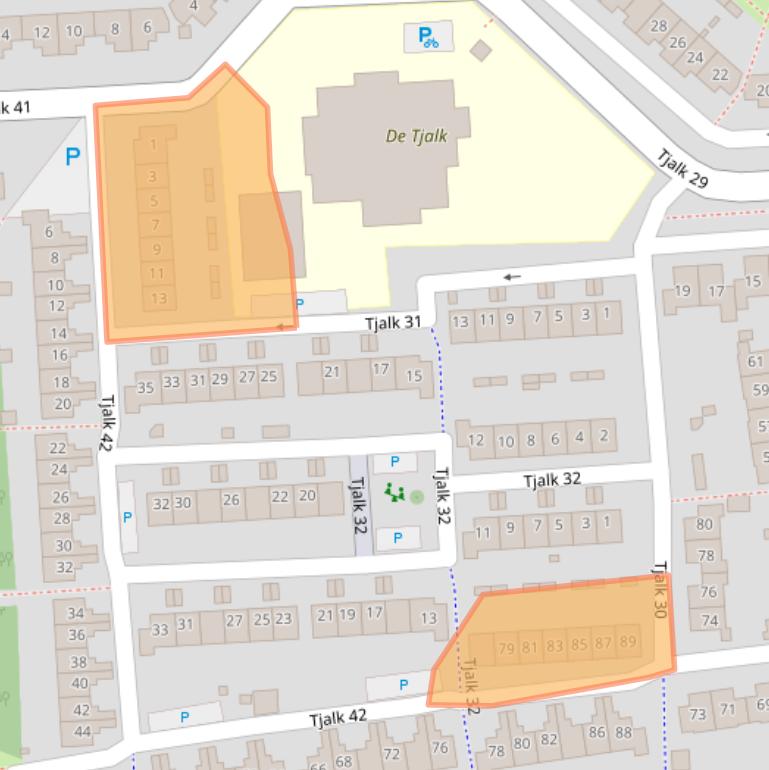 Kaart van postcodegebied 8232NC.