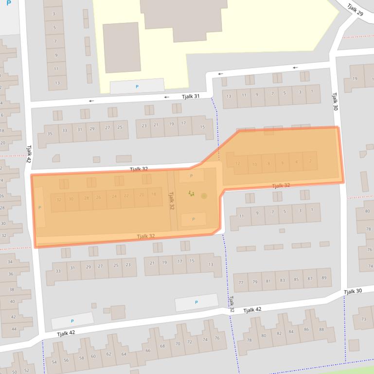 Kaart van postcodegebied 8232NE.