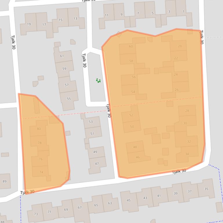 Kaart van postcodegebied 8232NJ.